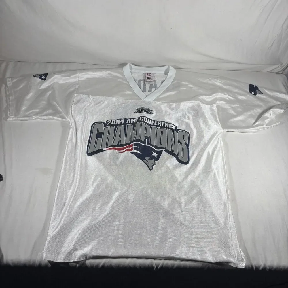 NFL Players Tom Brady #12 Patriots 2004 AFC Champions Jersey Size M